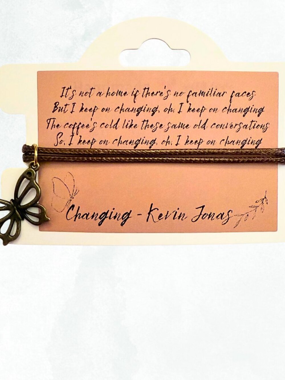 Kevin Jonas - Changing Song Lyric Bracelet